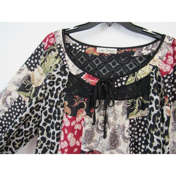 Hope Springs Women's Blouse Top Size XXL Long Sleeve Animal & Floral Print - Picture 5 of 7